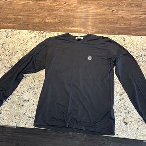 STONE ISLAND Black Long Sleeve Tee (L)